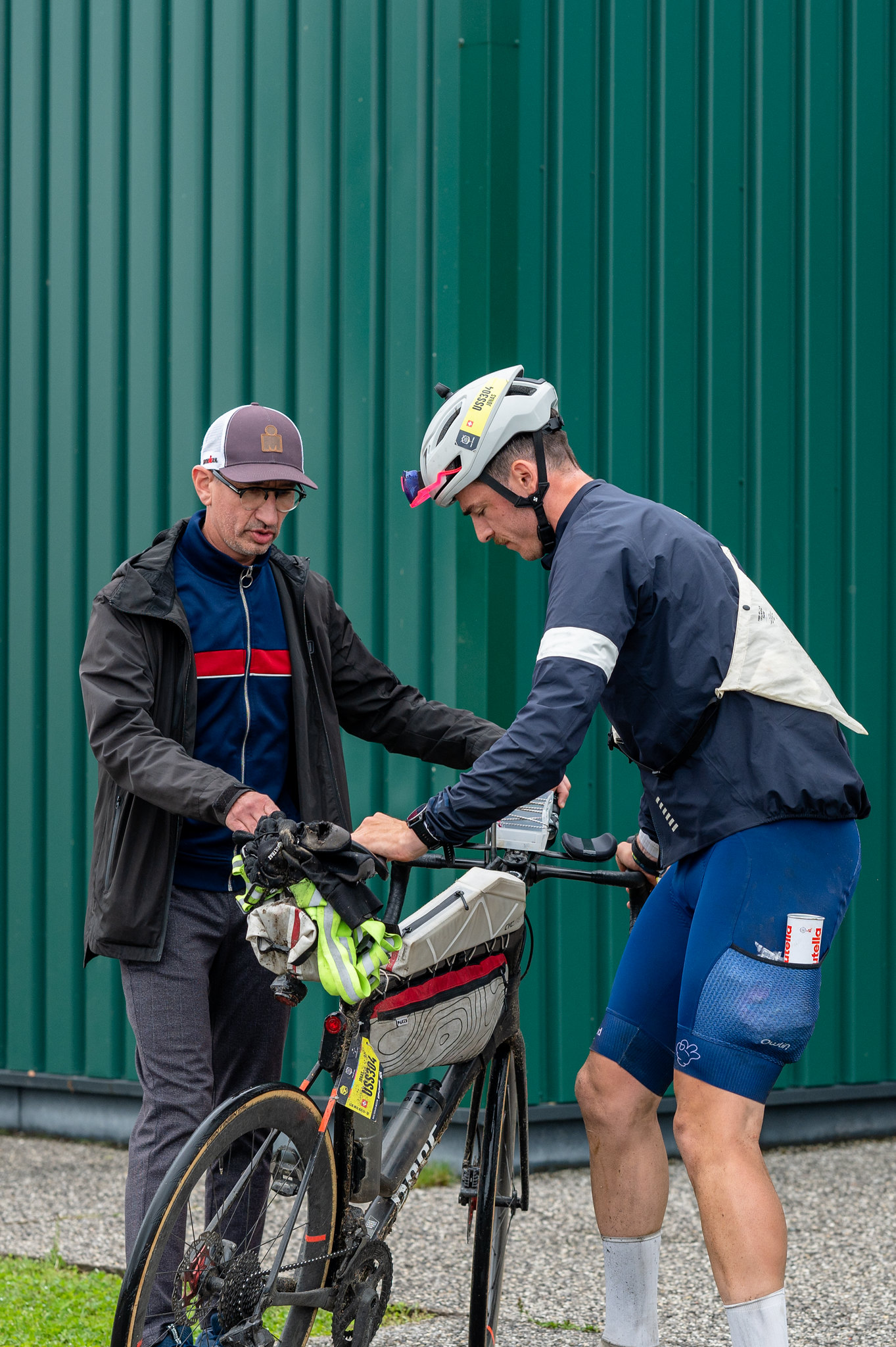 Cyril taking care of my bike, proper legend